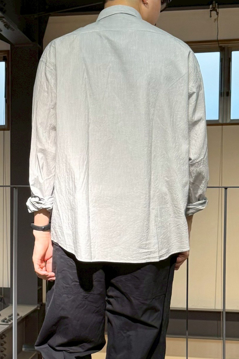 Porter Classic(ポータークラシック)；ROLL UP STRIPE SHIRT ロールアップストライプシャツ PC-016-3357;01