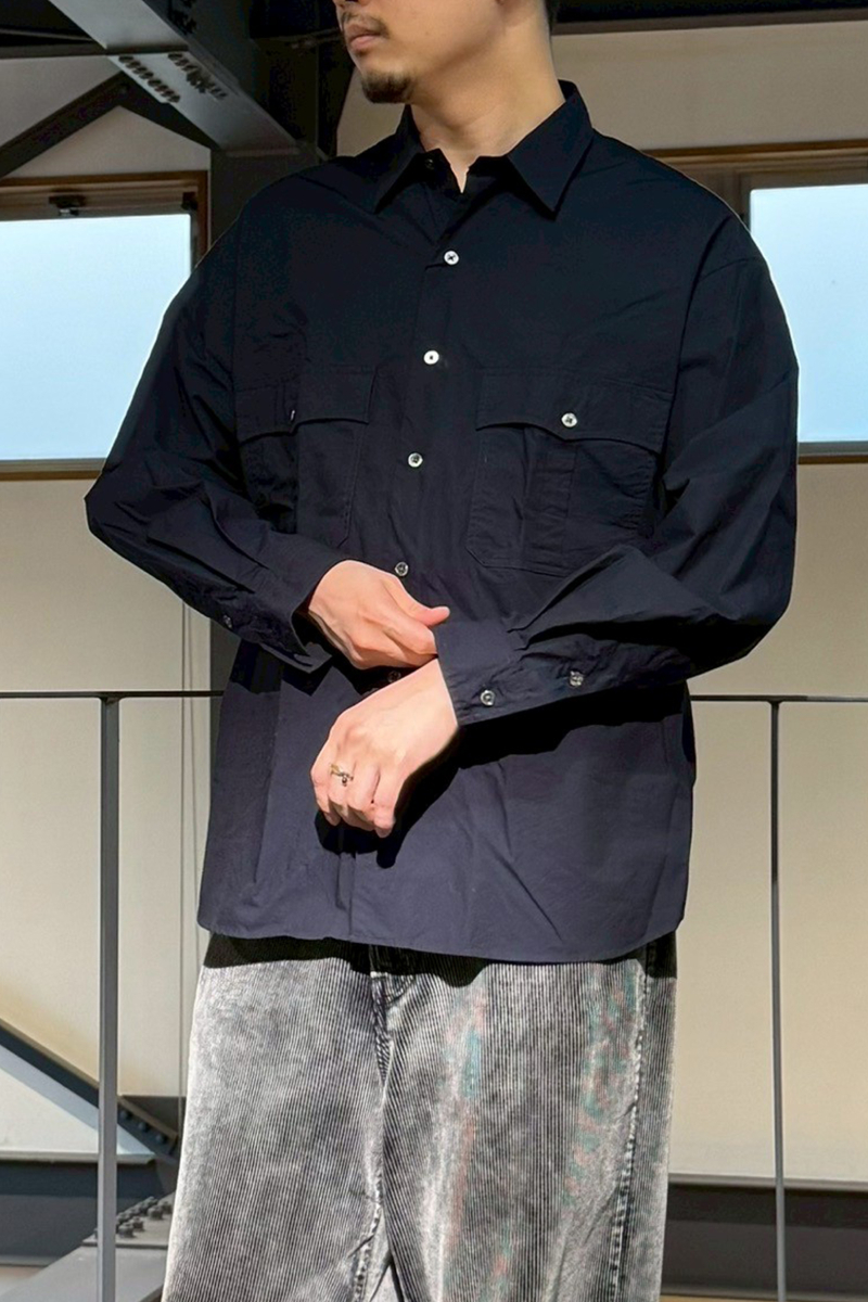 Porter Classic(ポータークラシック)；ROLL UP COTTON SHIRT ロールアップコットンシャツ PC-016-3359
