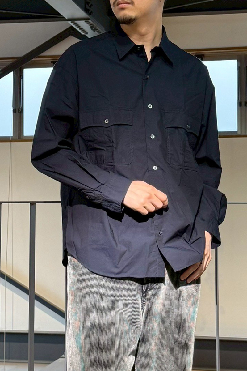 Porter Classic(ポータークラシック)；ROLL UP COTTON SHIRT ロールアップコットンシャツ PC-016-3359;01