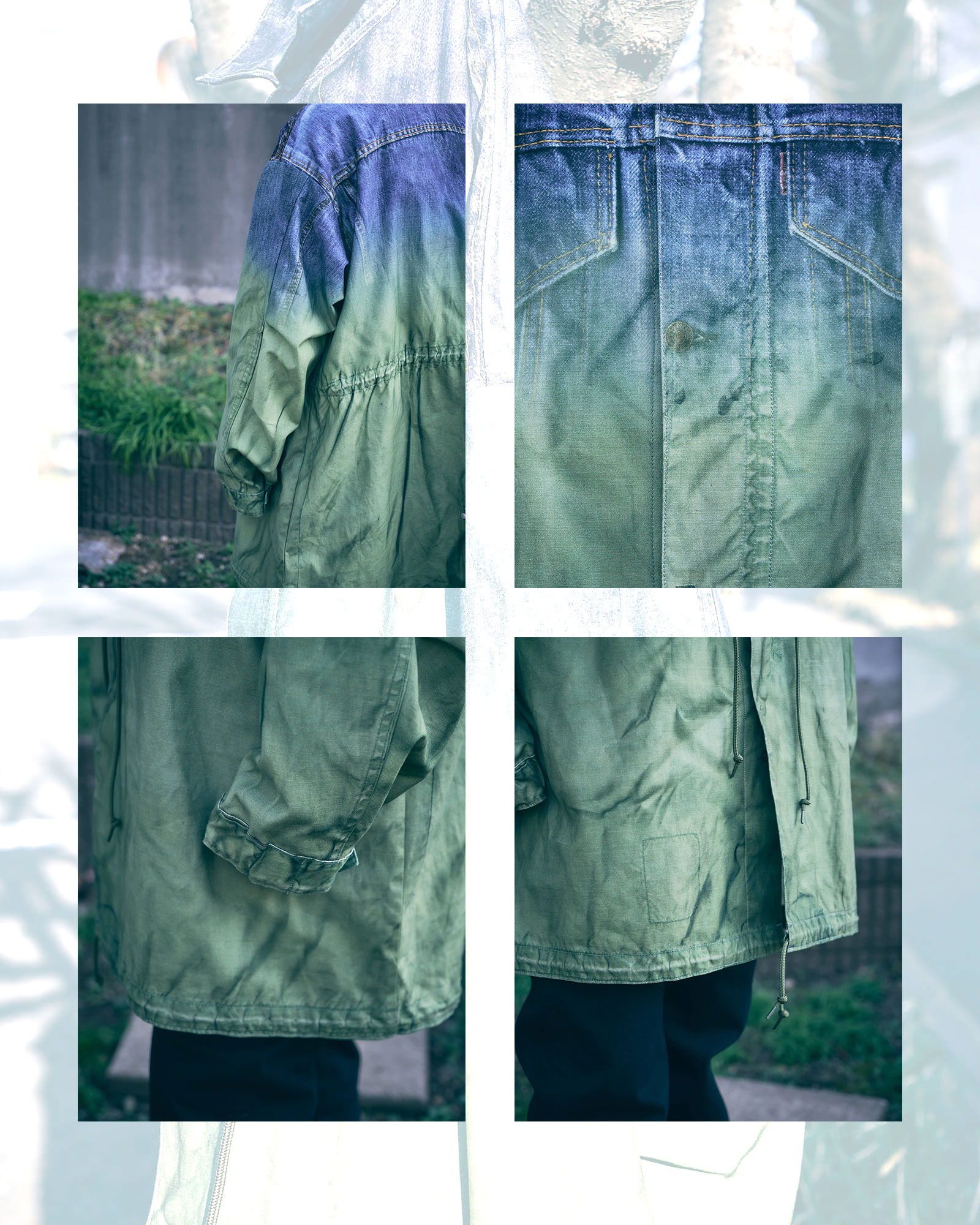 TOLQ デニム転写 モッズコート ジャケット