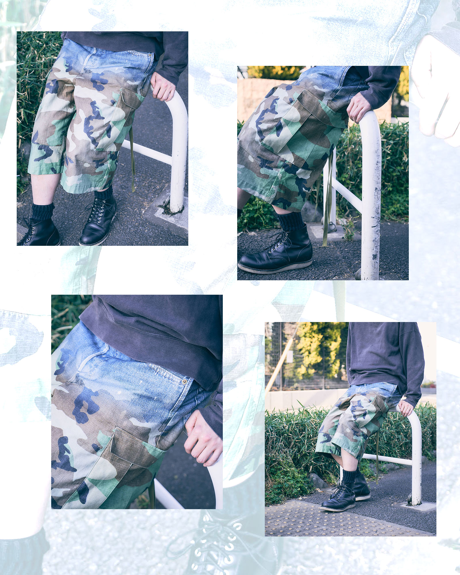 TOLQ(トルク) デニム転写 カーゴショーツ