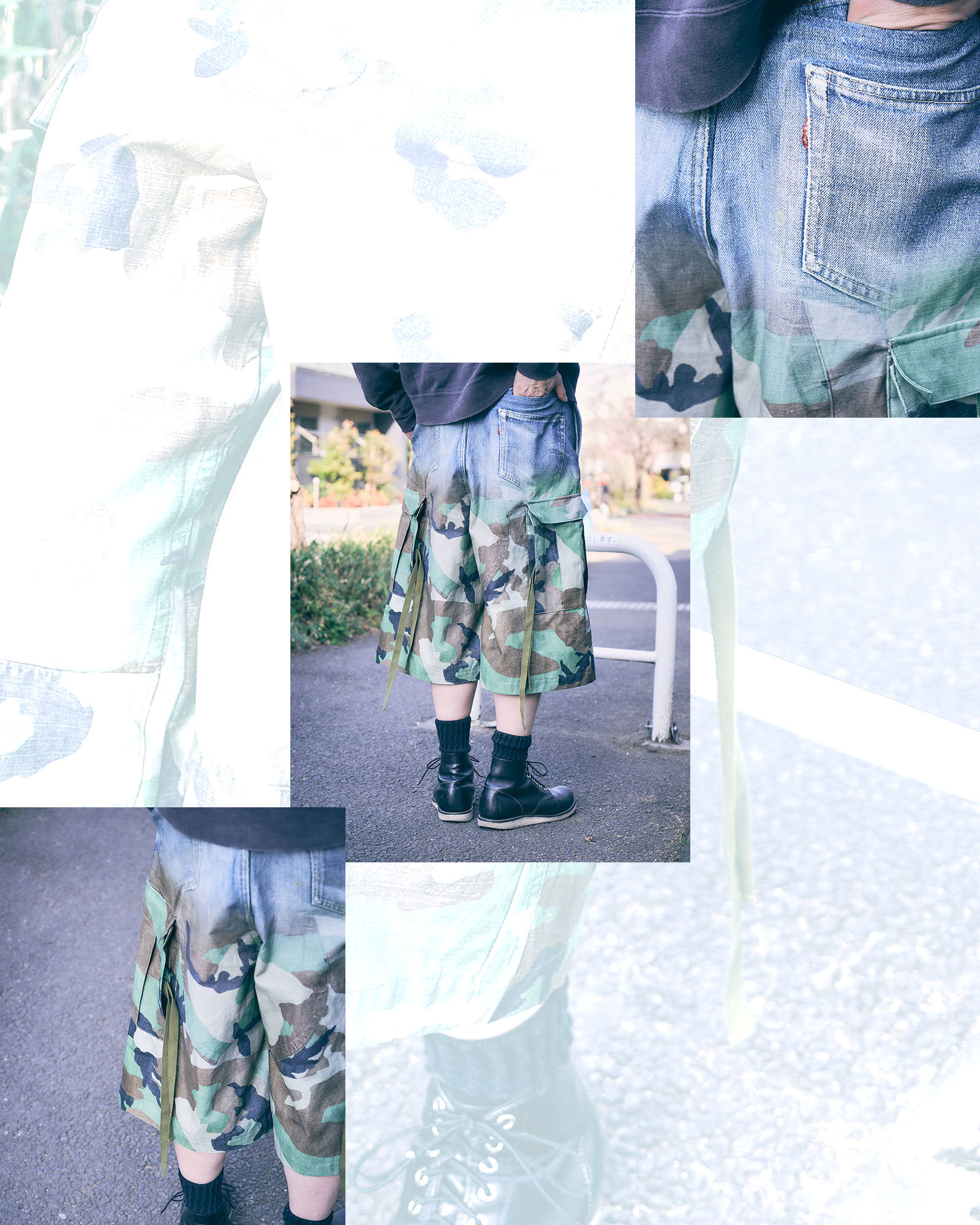 TOLQ(トルク) デニム転写 カーゴショーツ