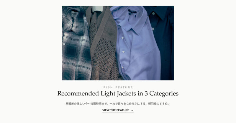 Recommended Light Jacketsin 3 Categories