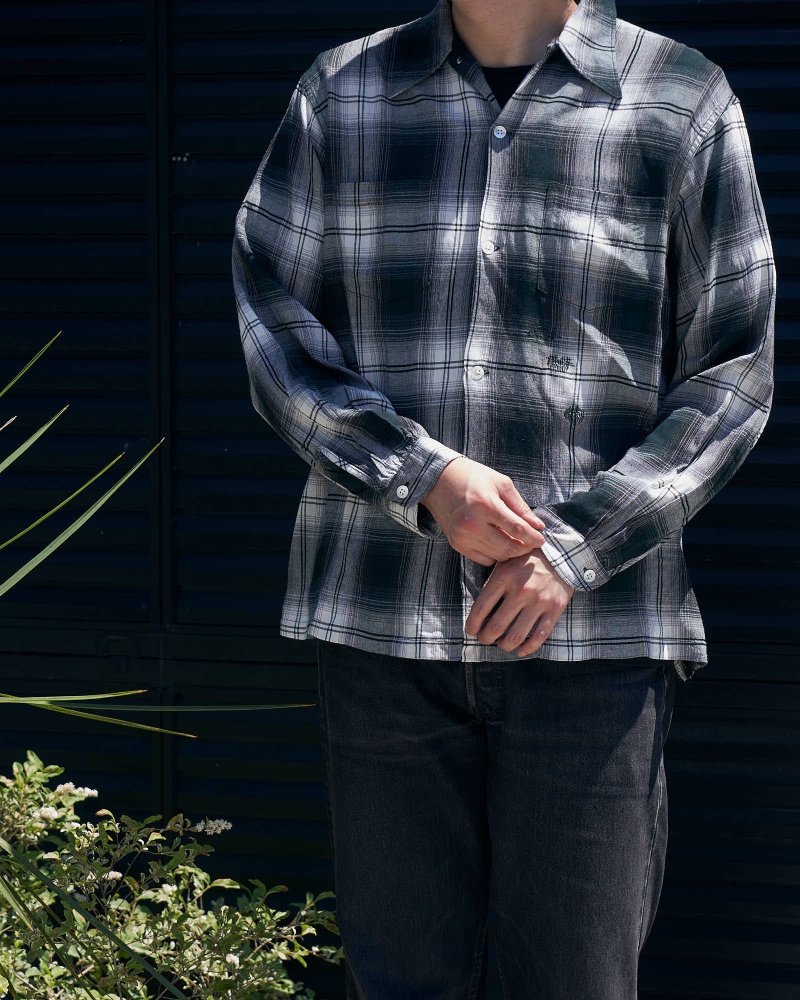 BOWWOW:REMADE RAYON PLAID SHIRT AGED