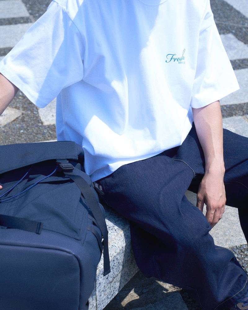 FreshService コーポレートプリント半袖Tシャツ クロコダイル グラフィックとコーポレートデニム（0007）